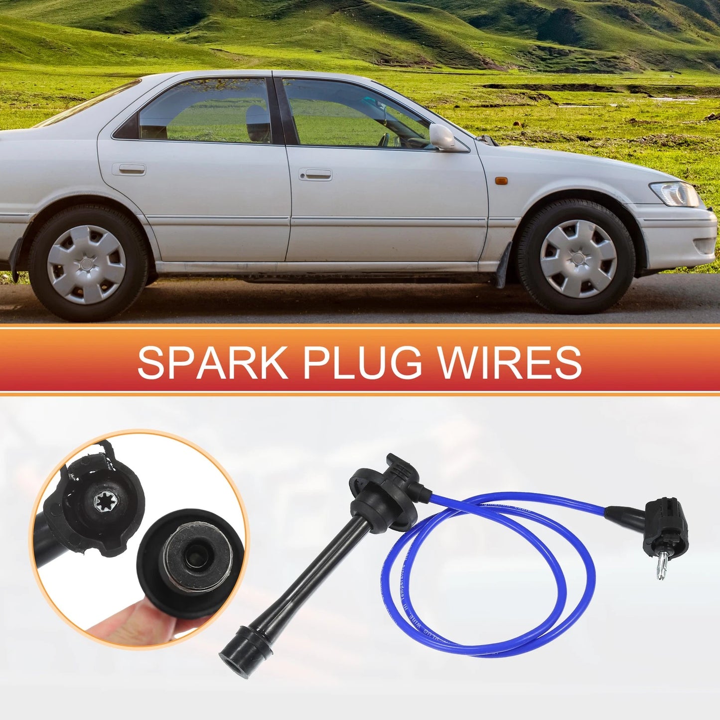 3pcs Spark Plug Wire Ignition Coil Cable for Lexus ES300 (1997-2001)