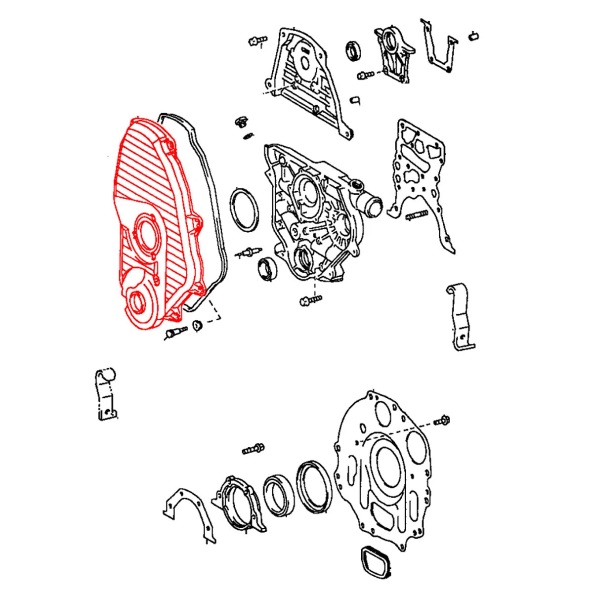 Engine Timing Chain Belt Cover for Toyota Hilux LN80-LN106 1988-1997