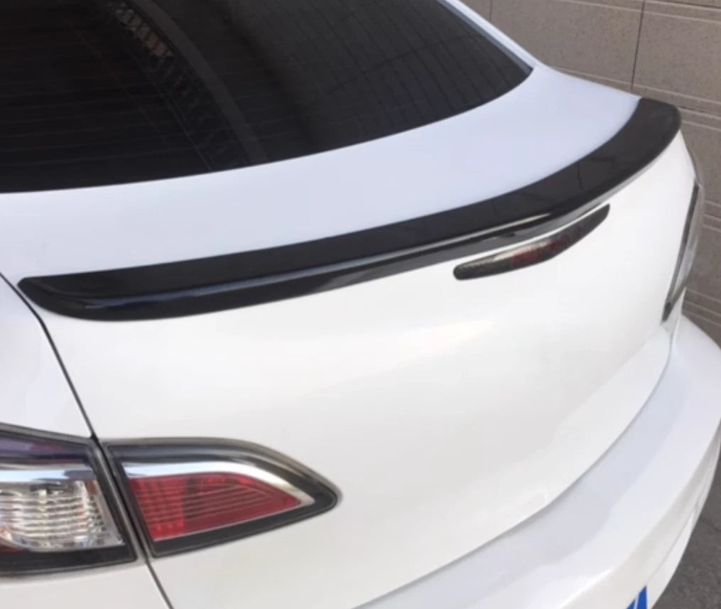 Glossy Black Rear Trunk Spoiler Cover for Mazda 3 Sedan (2010-2013)