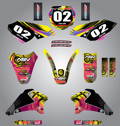 Custom Graphic Kit - Neon Style for Suzuki DRZ 125 (2001-2007) Stickers