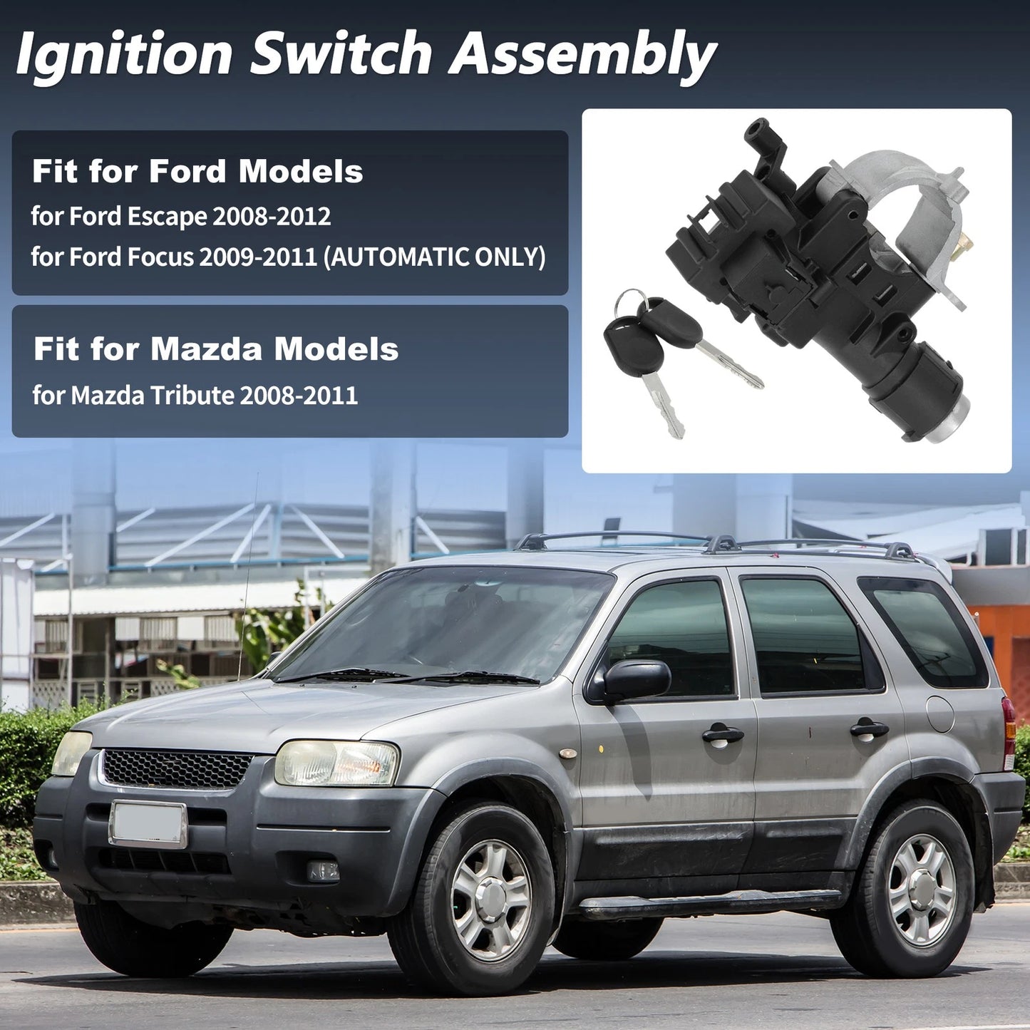 Ignition Lock Cylinder w/ 2 Keys for Ford Escape (2008-2012)