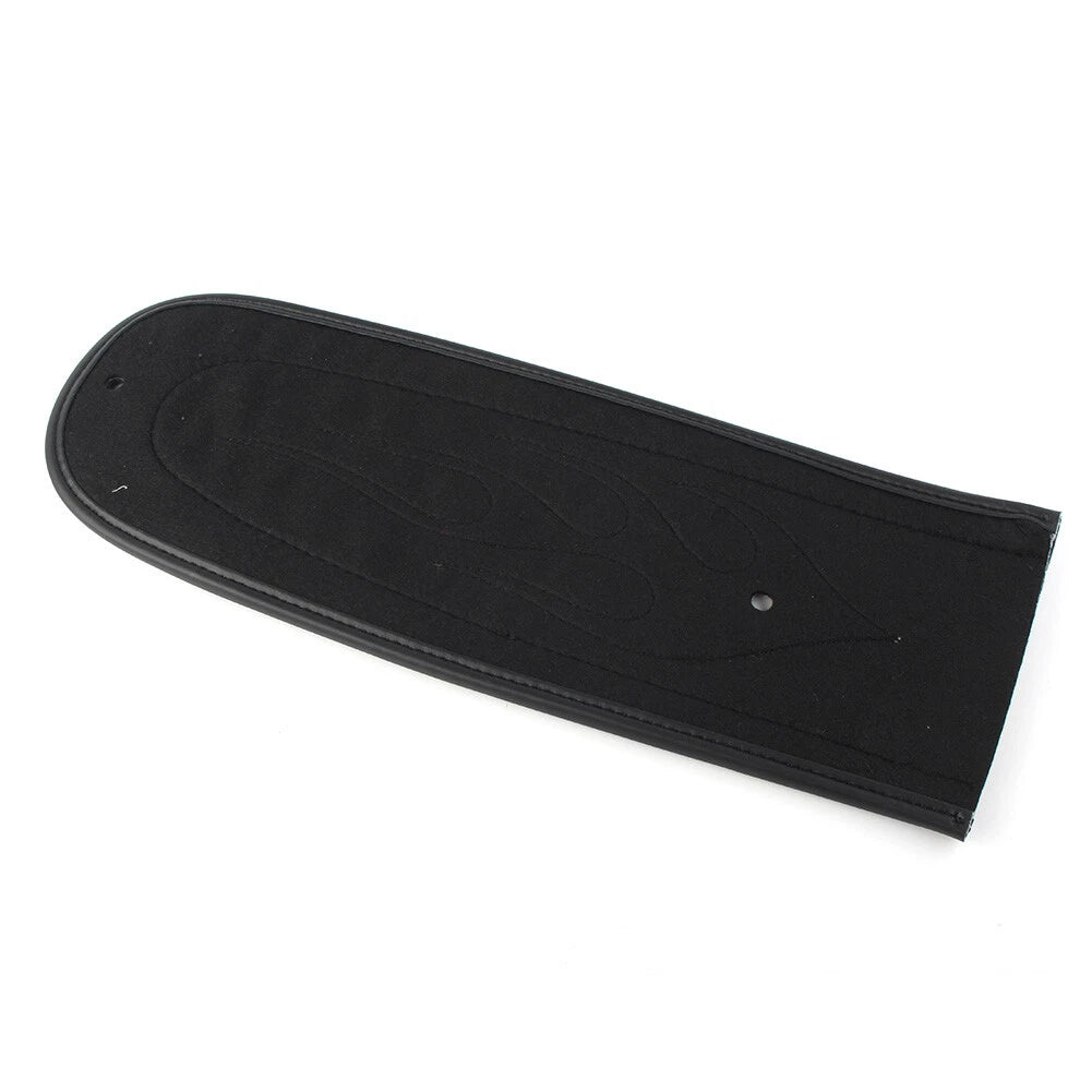 Black Flame Stitch Leather Rear Fender Bib for Harley Dyna (2006-2017)