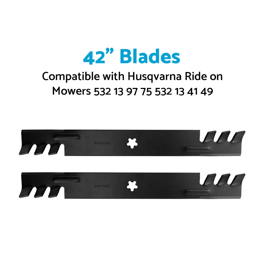 42" Blades for Husqvarna Ride-On Mowers (Fits 532 13 97 75, 532 13 41 49)