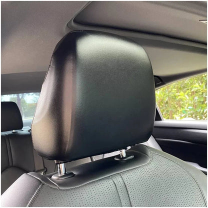 Waterproof Leather Car Seat Headrest Dust Cover for Rear Seat Black 1pc