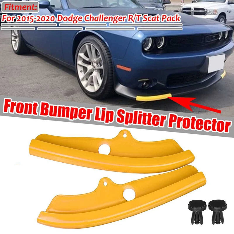 Yellow Front Bumper Lip Splitter Protector Trim for Dodge Challenger (2015-2020)