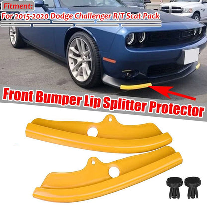 Yellow Front Bumper Lip Splitter Protector Trim for Dodge Challenger (2015-2020)