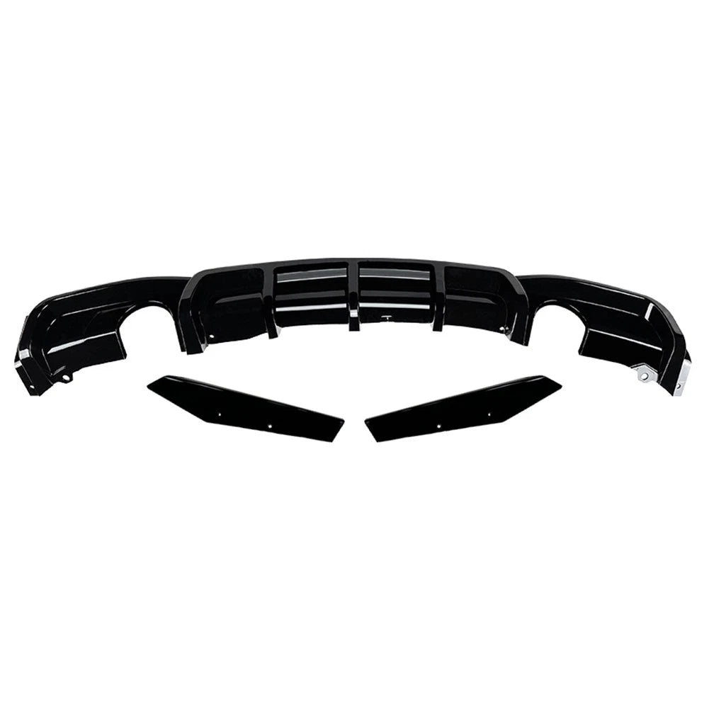 3 x Glossy Black Rear Splitter Lip for BMW 3-Series F30 F31 F35 M-Sport (2012-2019)