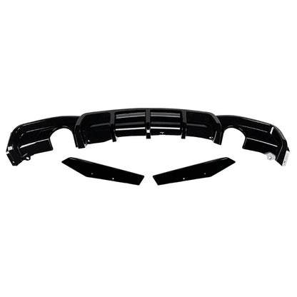3 x Glossy Black Rear Splitter Lip for BMW 3-Series F30 F31 F35 M-Sport (2012-2019)