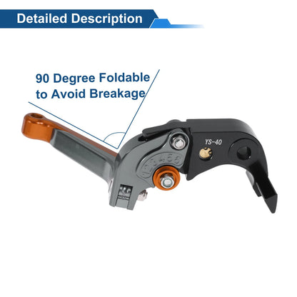 Adjustable Brake Clutch Levers for Honda CBR600RR (2003-2016) - Titanium Orange