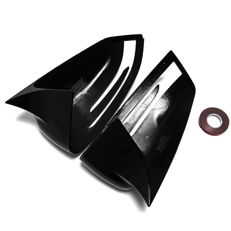 Horn Mirror Cover Caps Glossy Black for Mercedes Benz W204 W176 W212
