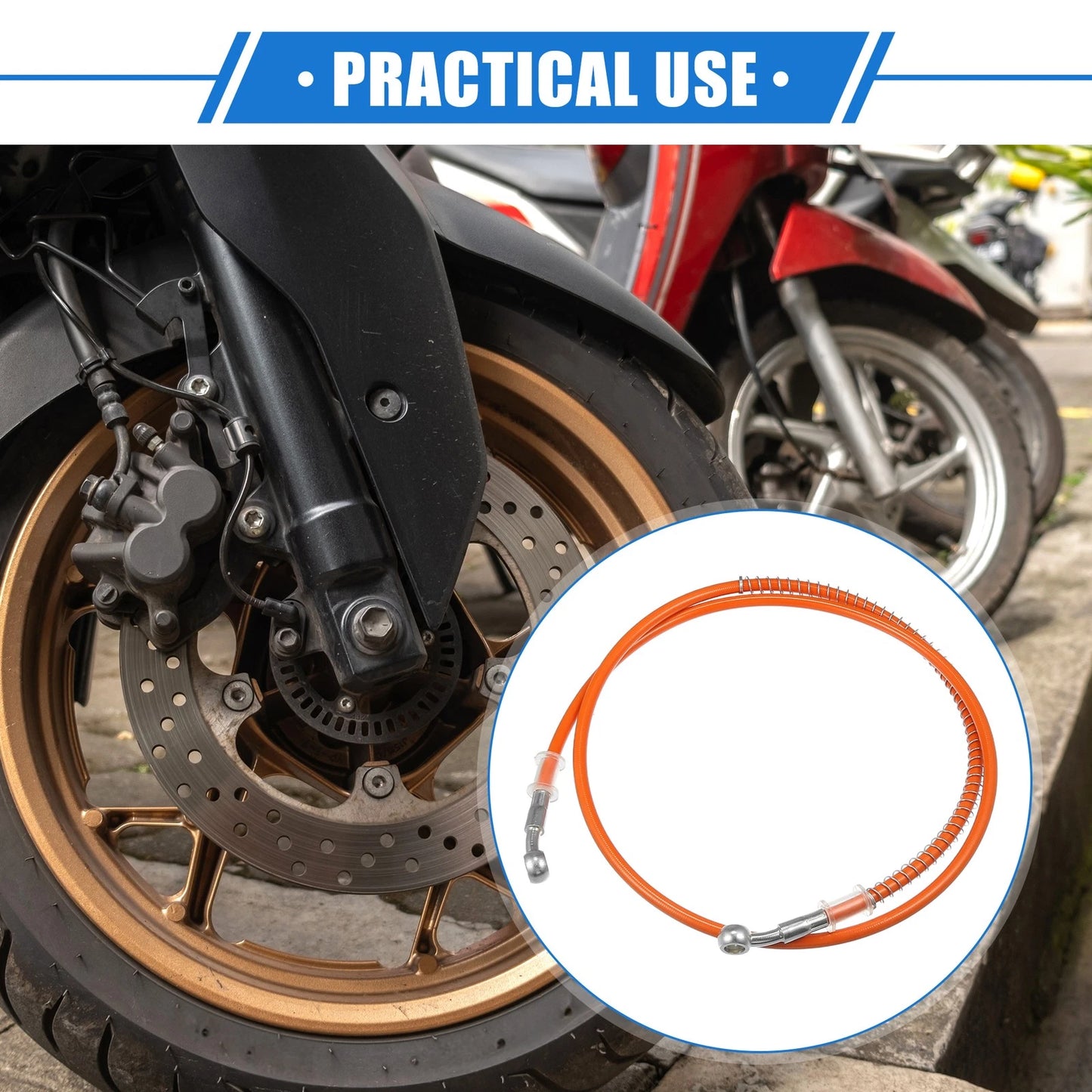 Hydraulic Brake Hose Line 10mm Orange for Motorcycle