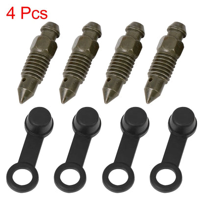 4 x Banjo Bolt Bleeder Screw with Cap for Motorcycle