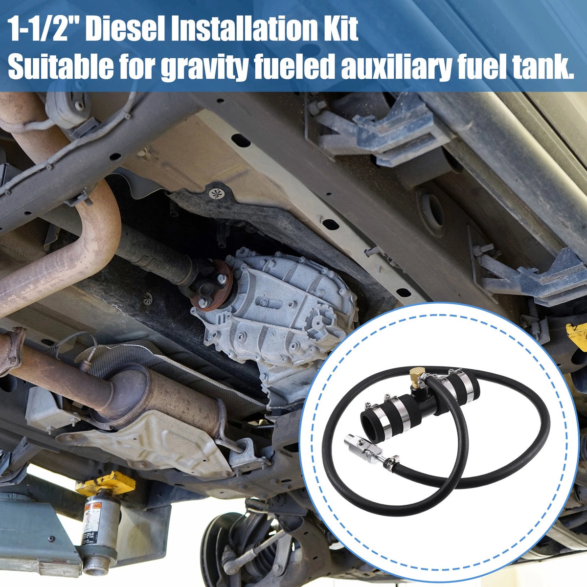 Auxiliary Diesel Fuel Tank Install Kit 1-1/2" for Ford & Chevrolet