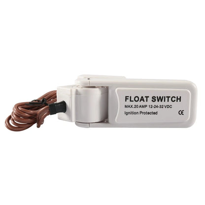 12V 24V 32V Mercury Free Boat Bilge Pump Float Switch - ABS White