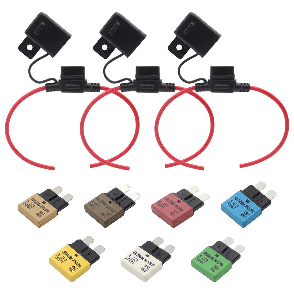 12V Auto Reset Circuit Breaker Fuse with Holder for Various Models (N/A)