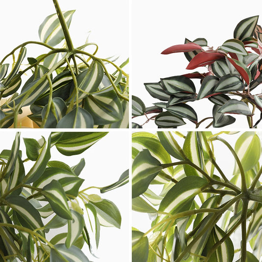 15" Faux Peperomia Watermelon Hanging Plants for Home Decor