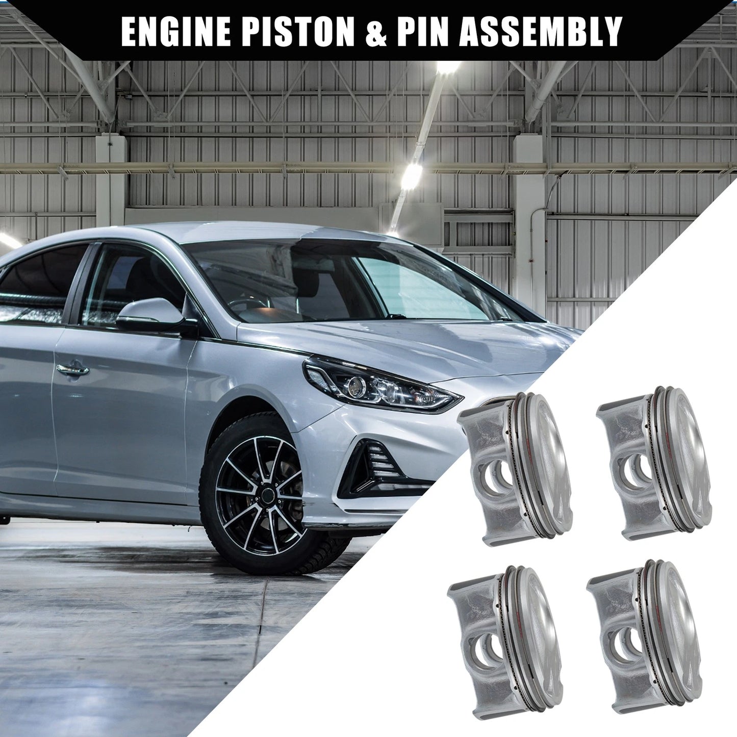 Engine Piston Set  Pin & Snap Ring for Kia Soul (2010-2019)