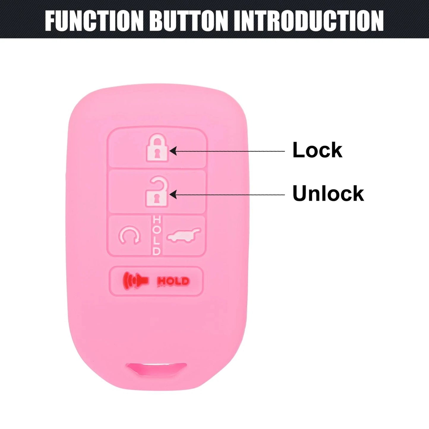 5 x Button Key Fob Cover Case Pink for Honda Accord, Civic, CR-V (2003-2023)