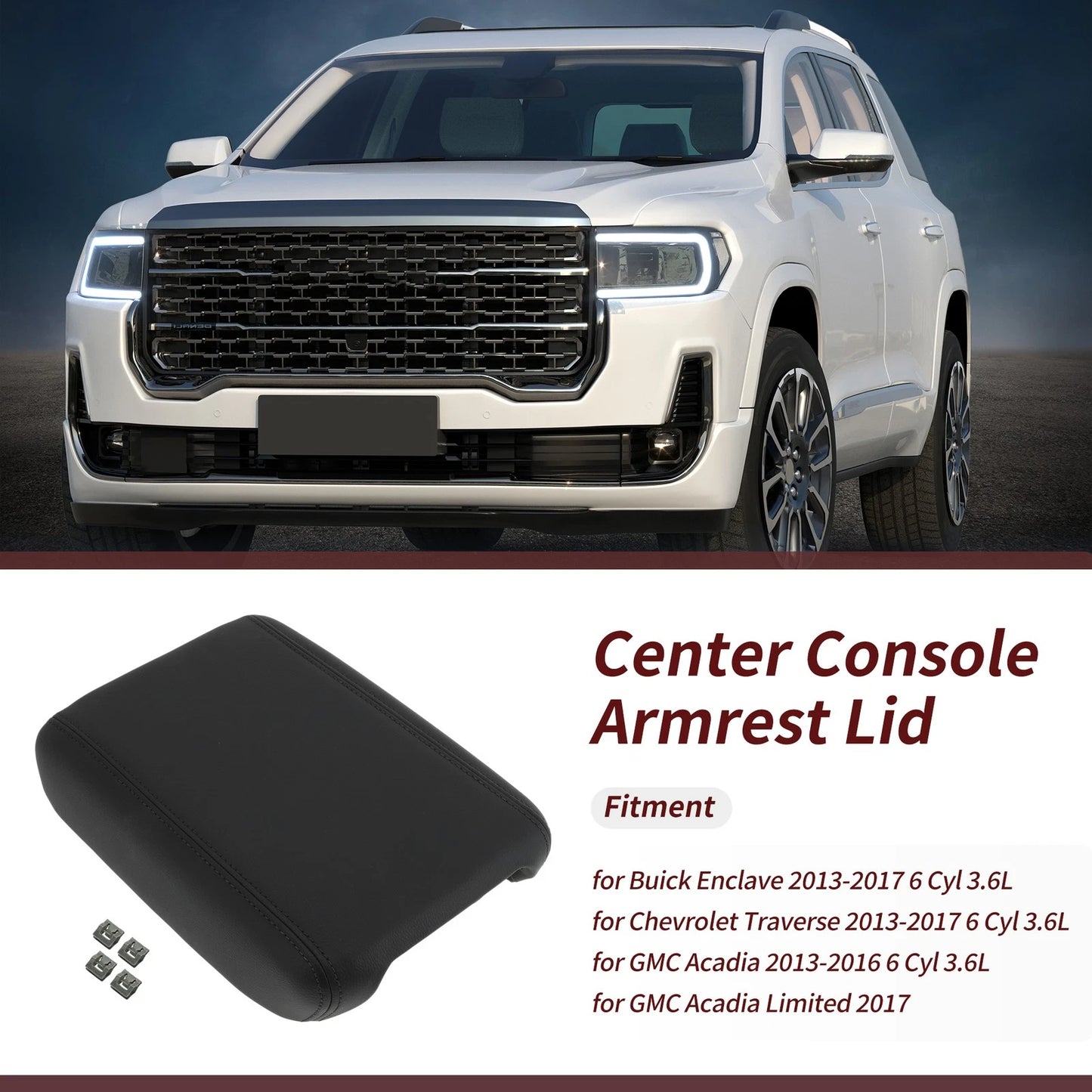 Center Console Armrest Lid for Chevy Traverse & GMC Acadia Black