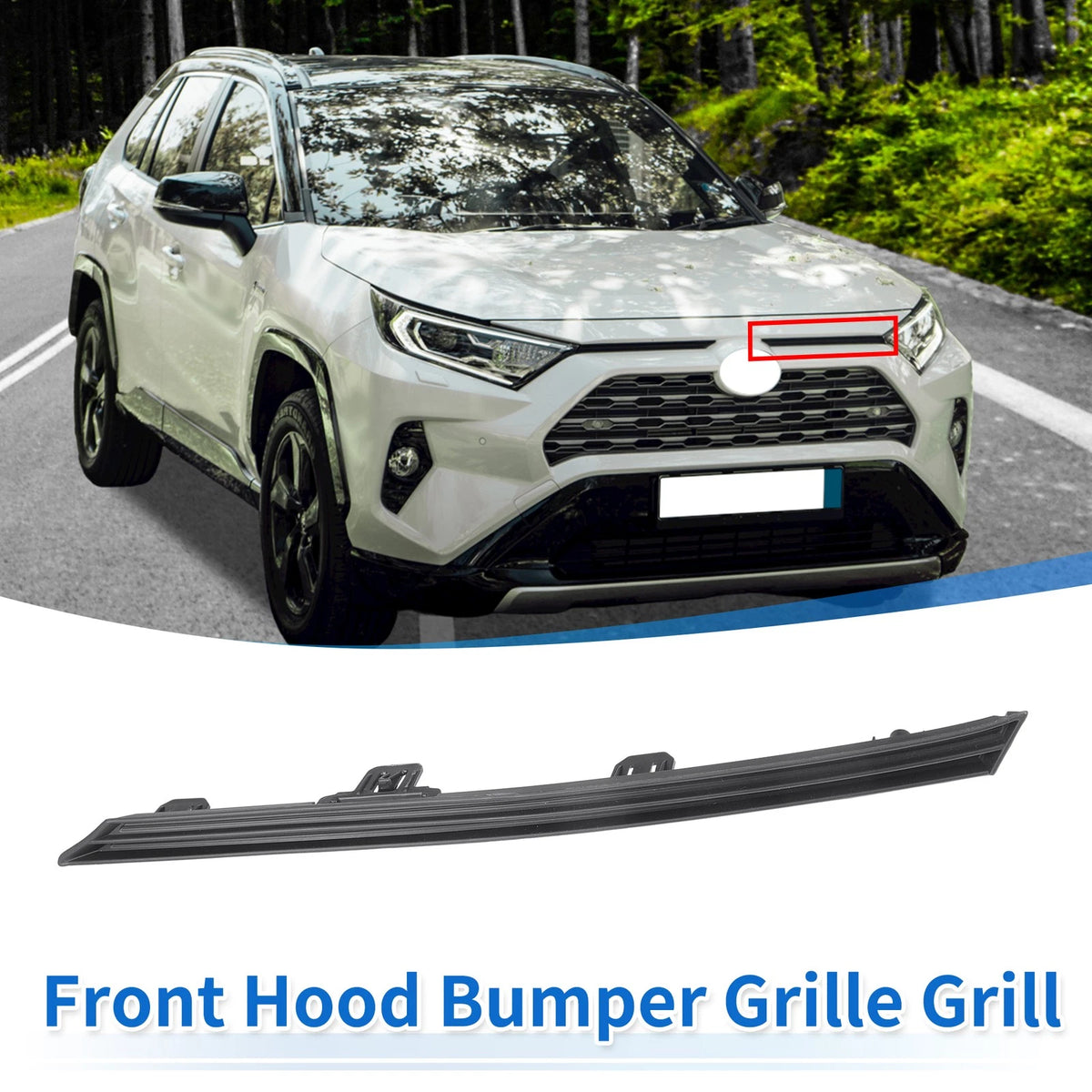Front Grille Trim Grill Lower Hood Bumper Grille for Toyota Black