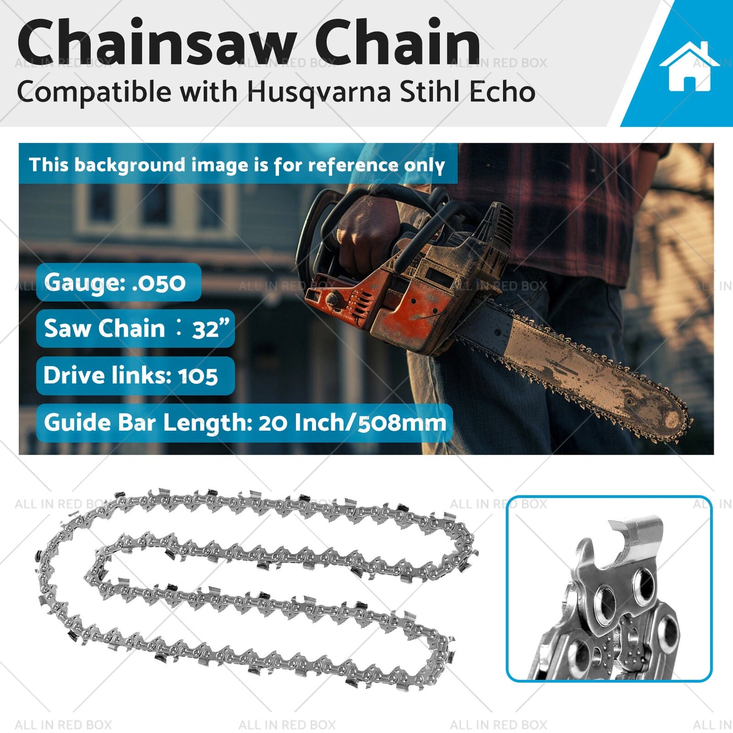 32" Chainsaw Chain 3/8" .050" for Stihl 33RSF-105