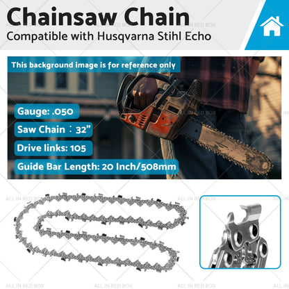 32" Chainsaw Chain 3/8" .050" for Stihl 33RSF-105