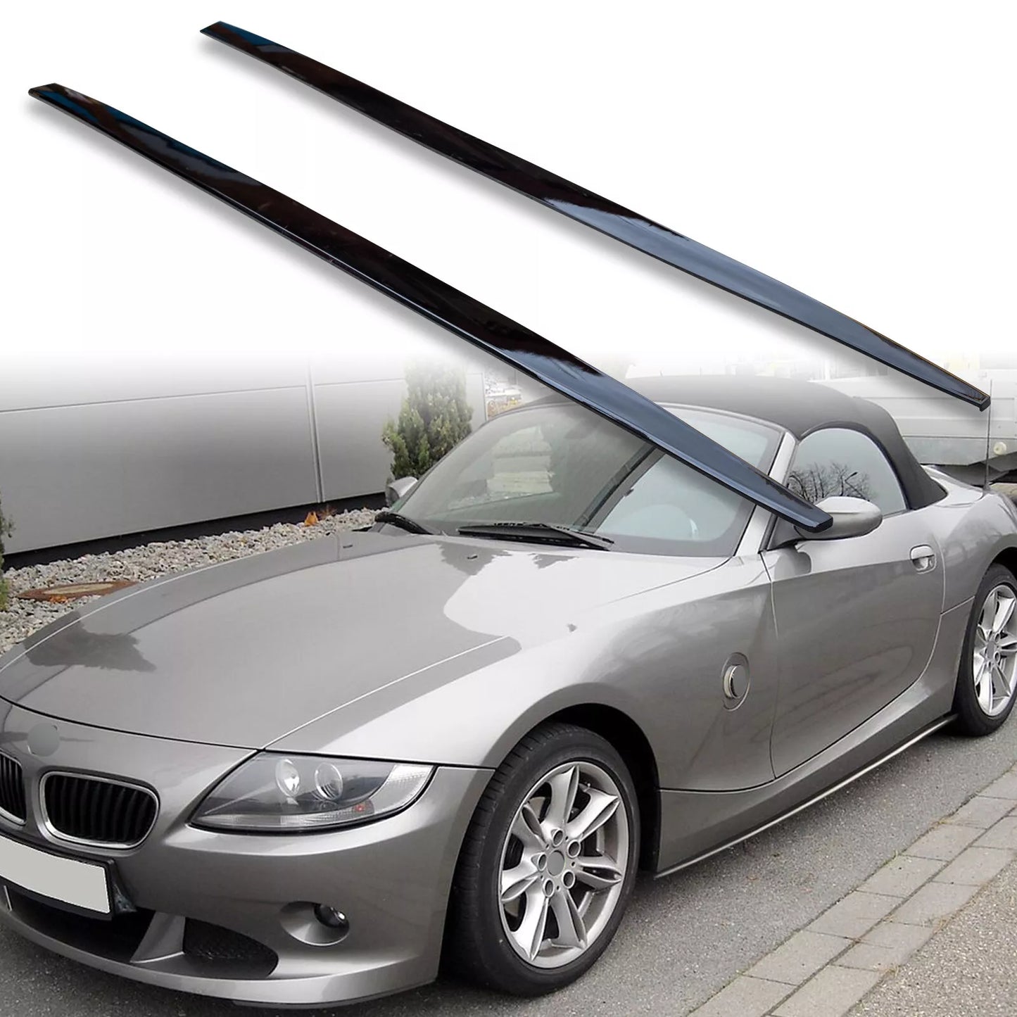 Gloss Black Side Skirt Extensions for BMW Z4 E85 E86 (2002-2008)