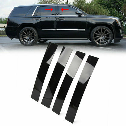 4pc Black Pillar Posts Door Trim Cover for Cadillac Escalade (2007–2014)
