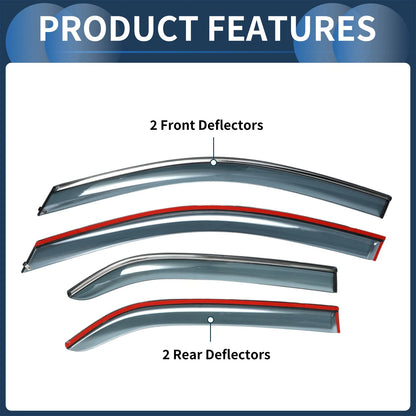 Window Deflectors for Toyota Yaris Sedan Side Window Vent Visors (2007-2013)