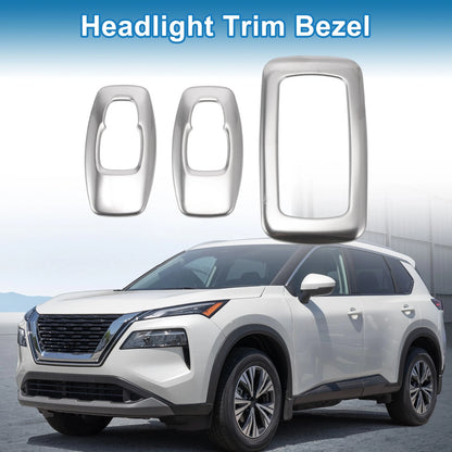 Set Headlight Trim Bezel for Nissan Rogue (2021-2024)