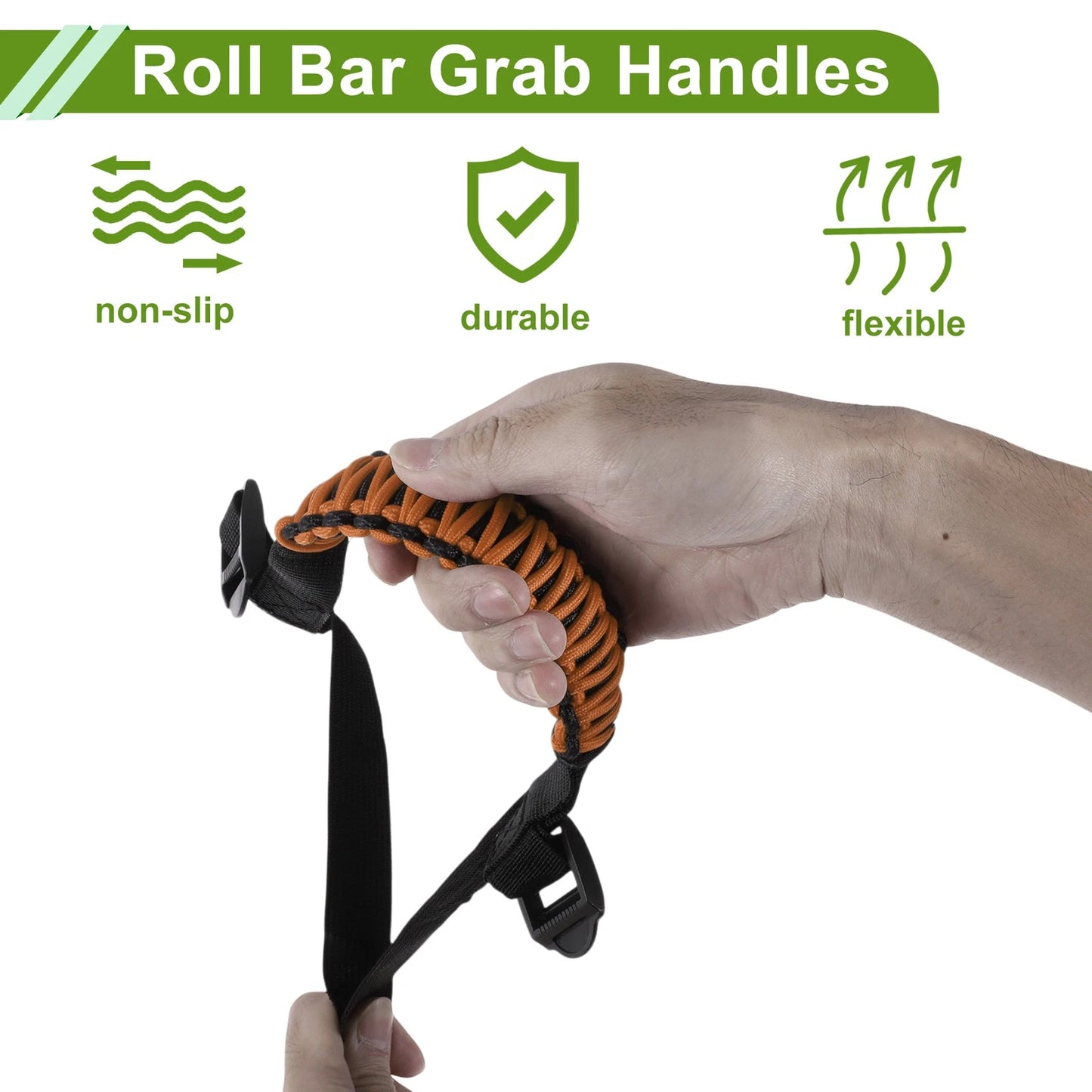Roll Bar Grab Handles for Jeep Wrangler 2024-2025 - Orange