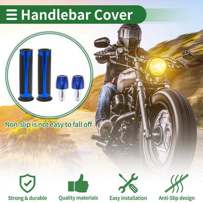 7/8" 22mm Motorcycle Hand Grips Rubber Blue