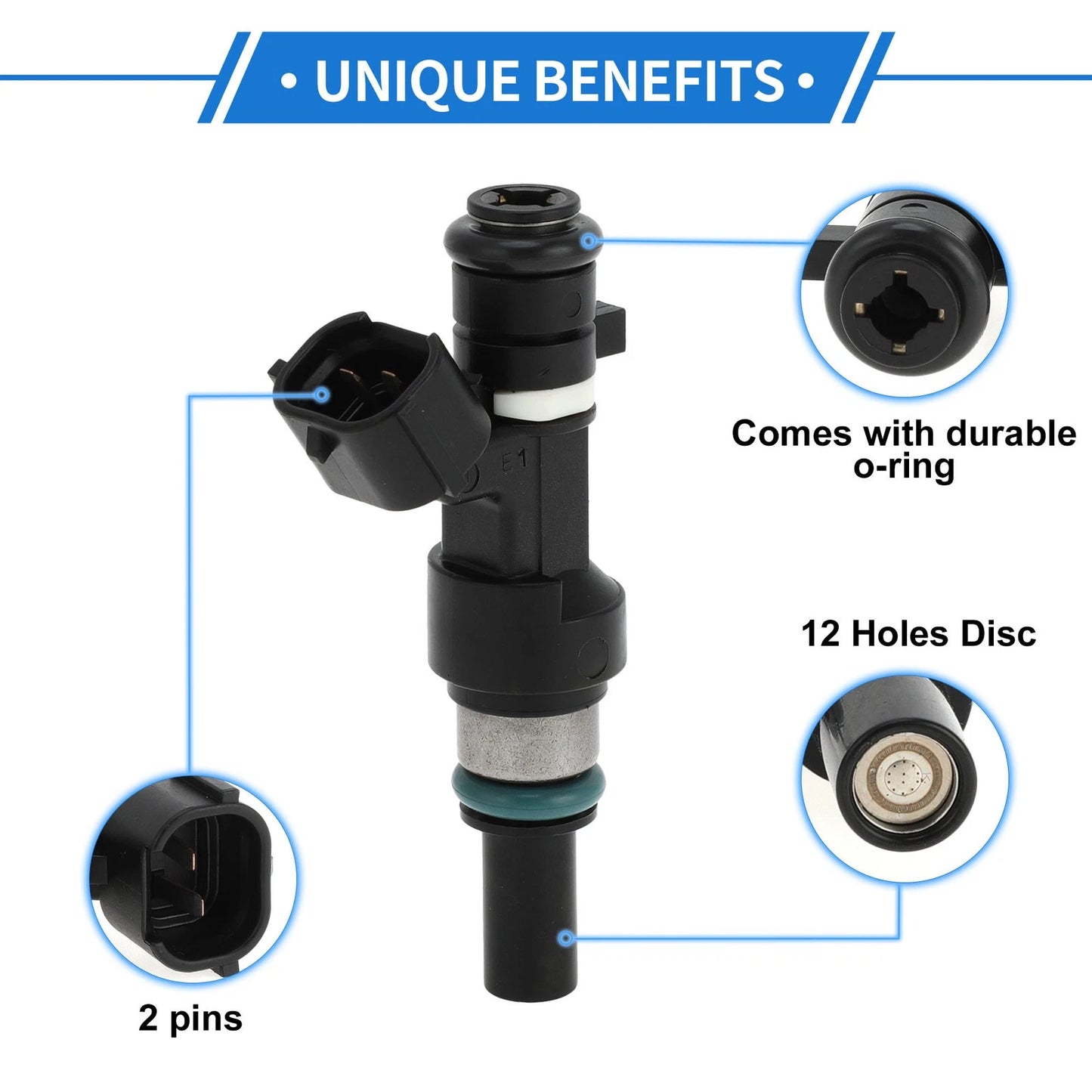 Fuel Injector 1 Pc for NISSAN Note Hatchback E12 1.2 (2013) Black