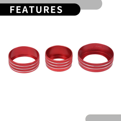 AC Headlight Media Switch Knob Cover Ring for Jeep Wrangler (2018-2023) 6 x Pcs