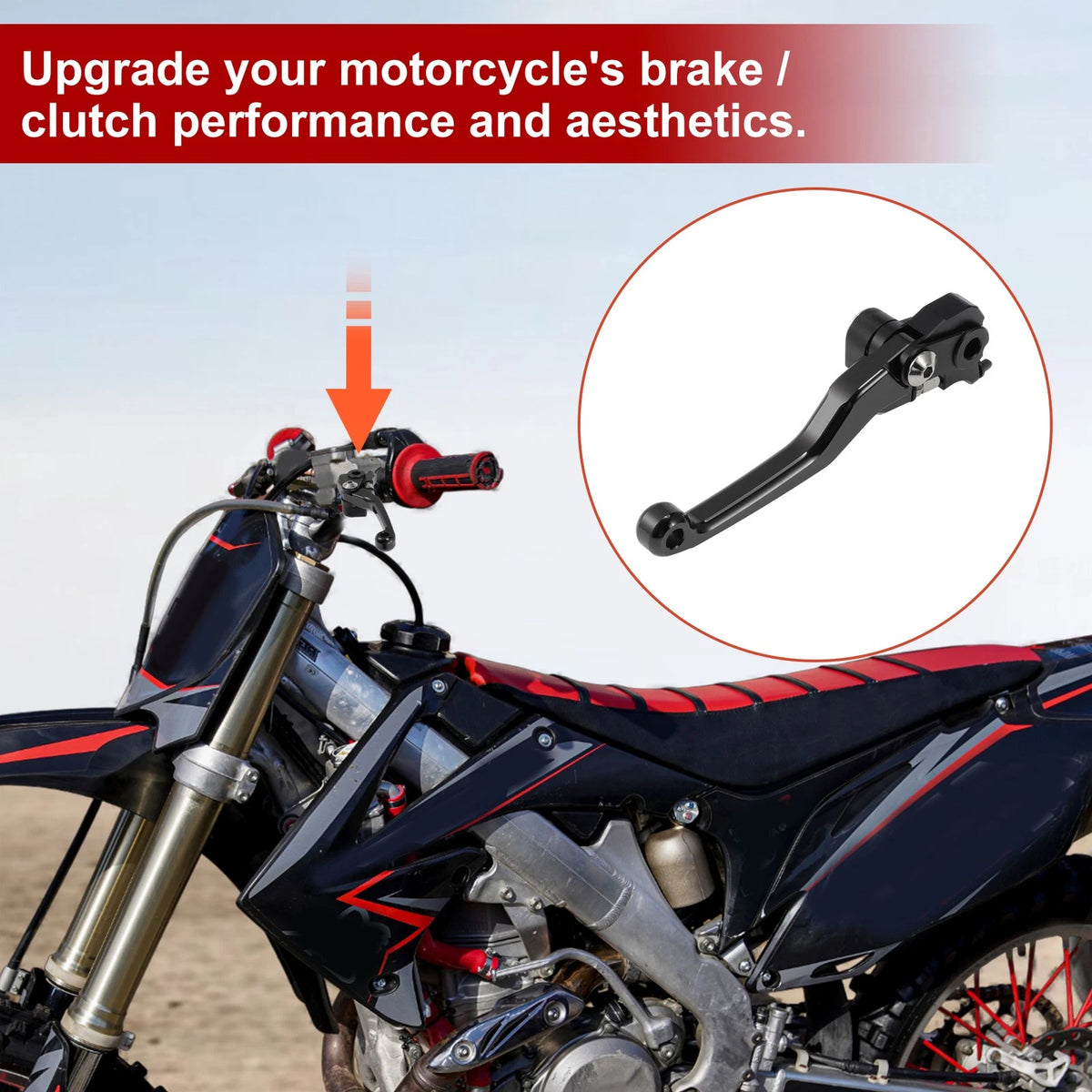 Short Brake Levers 1 Pair Motorcycle Black for Honda CRF450R CRF450RX
