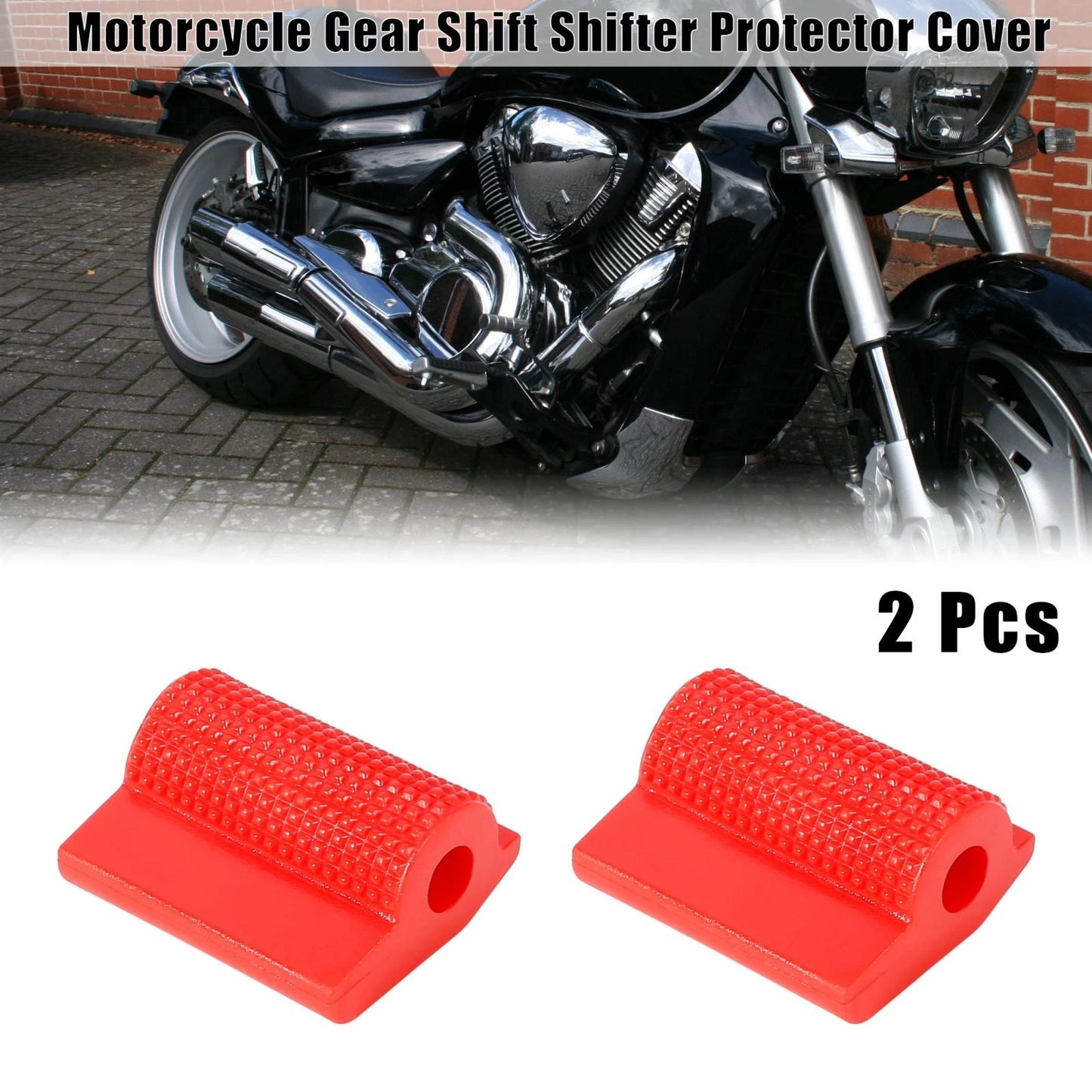 2 x Universal Red Gear Shift Shifter Protector Cover Anti Slip for Motorcycle