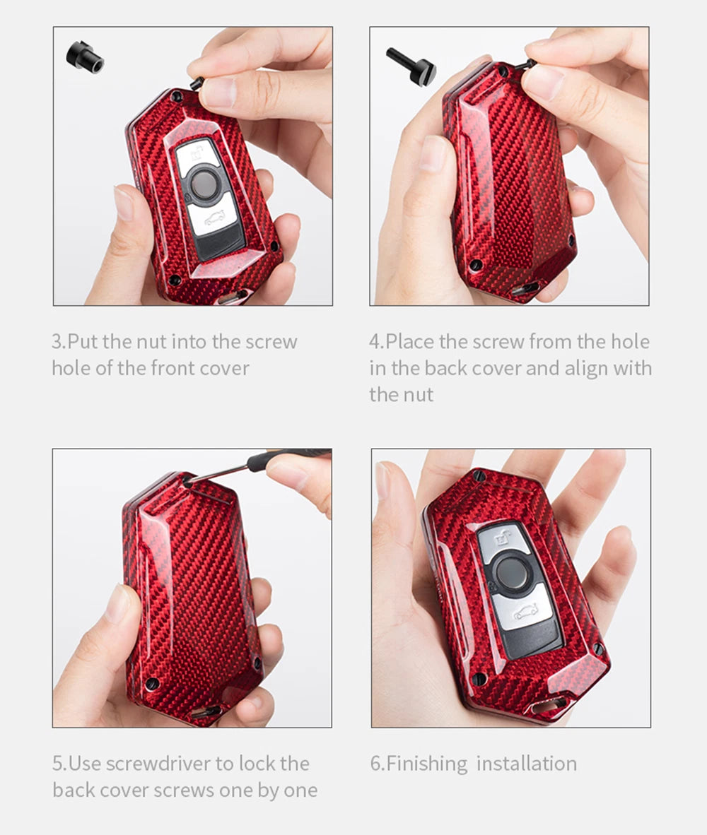 Carbon Fiber Key Shell Case Cover for BMW F30 F32 F22 F10 F80 F82 (2012-2020)