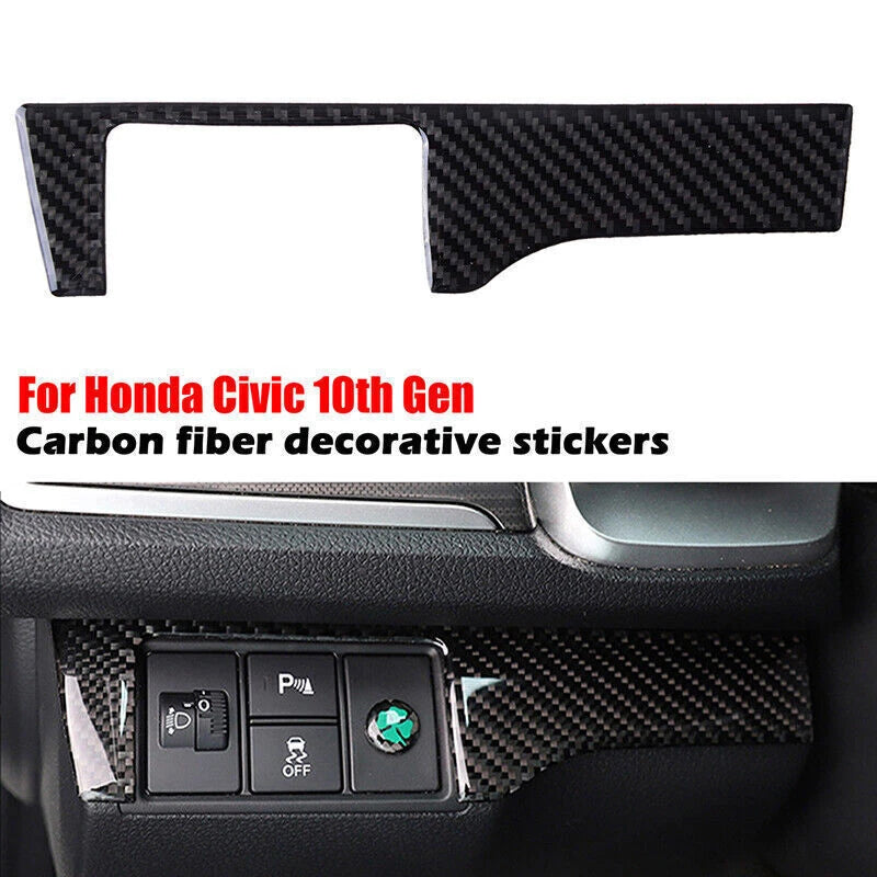 Carbon Fiber Headlight Switch Button Trim for Honda Civic (2016-2019)