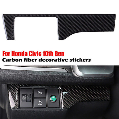 Carbon Fiber Headlight Switch Button Trim for Honda Civic (2016-2019)