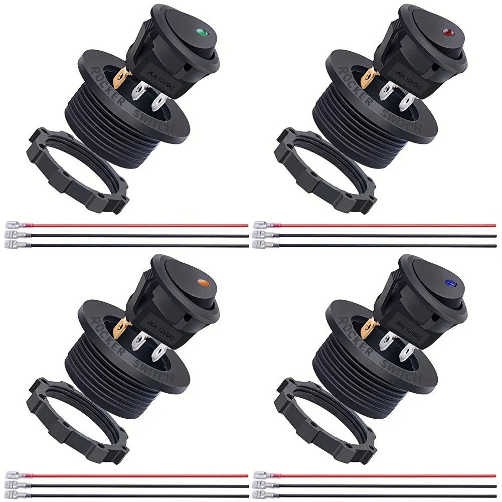 Toggle Switches 12V 20A with LED for Boat/Car Electrical Systems