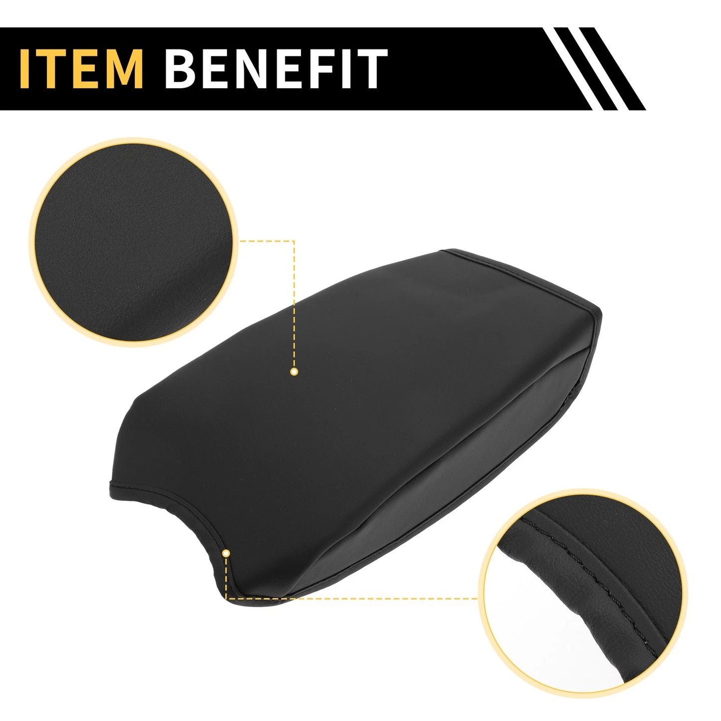Microfiber Leather Console Lid Armrest Cover for Toyota Tacoma (2005-2023)