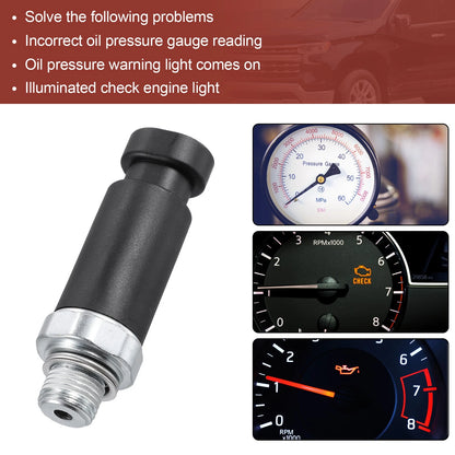 Engine Oil Pressure Sensor for Chevy Plastic Metal Black Silver Tone