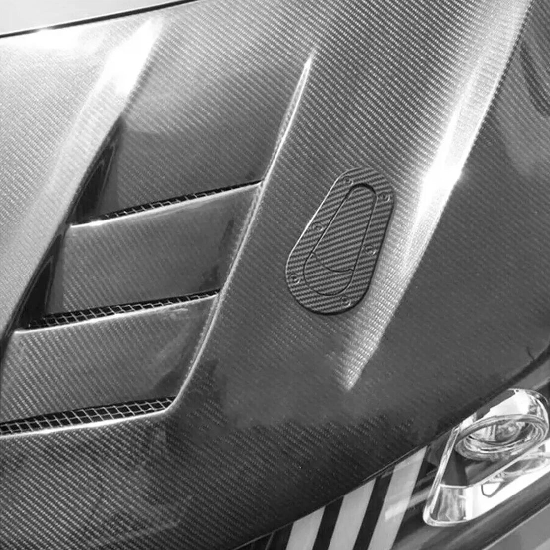 Carbon Fiber Racing Bonnet & Flush Mount Hood Latch for Car