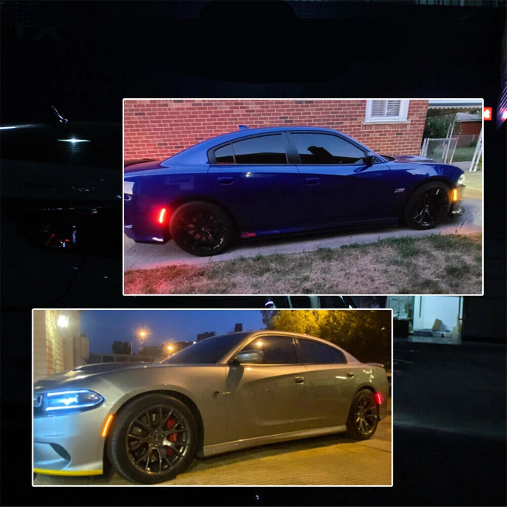 4PCS Smoked Lens LED Side Marker Lights for Dodge Charger (2015-2023)