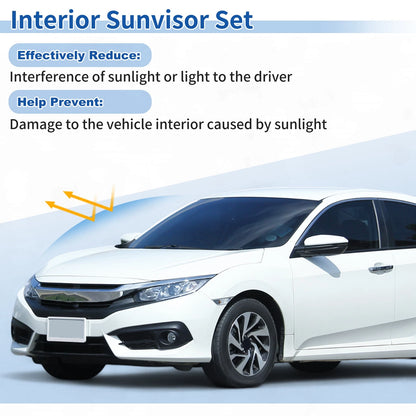 Gray Left & Right Side Sun Visors for Honda Civic (1996-2000)