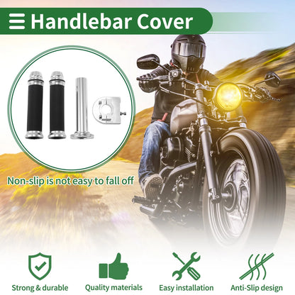 7/8" 22mm Hand Grips Cover Kit for Motorcycle Throttle Bar