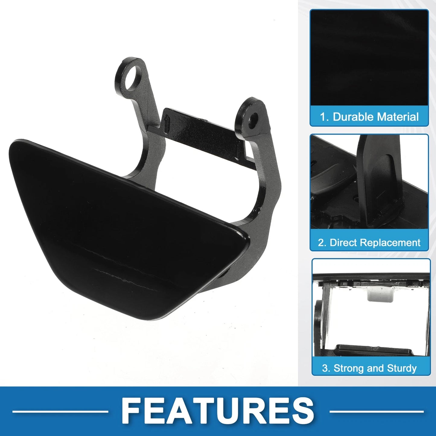 Front Right Washer Nozzle Cover for BMW 528i 2014-2016 (2 x Covers) Black