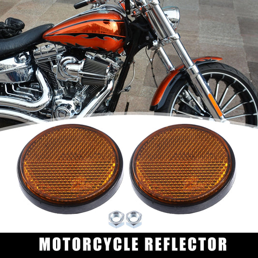 2 x M6x1.0 Orange Universal Round Screw Mount Reflective Warning Reflector
