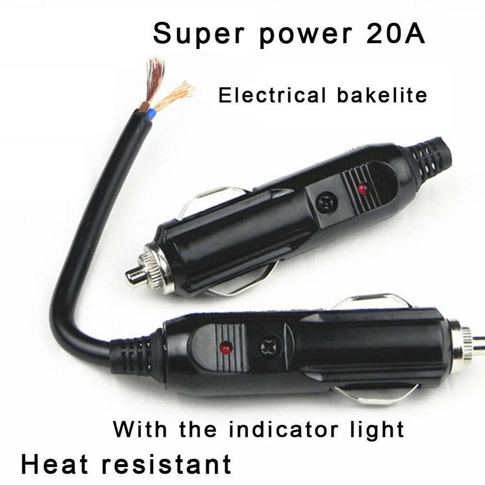 12V Extension Cord Car Cigarette-Lighter Socket Heavy Duty Adapter Outlet