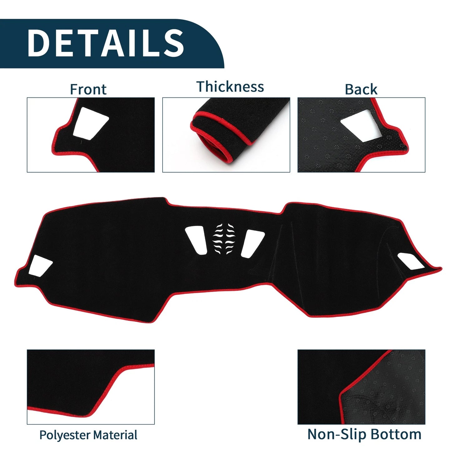 Dashboard Cover Mat for BMW 4 Series (2021) - Sun Protector Pad Black Red